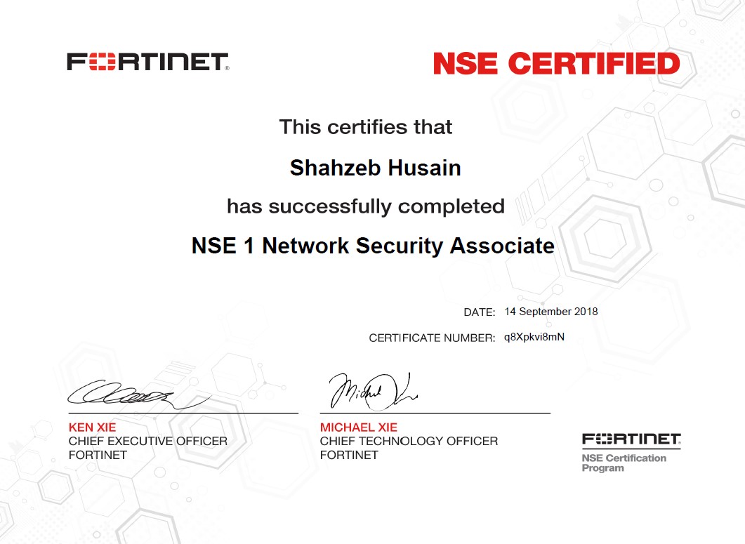 NSE 1 Network Security Associate
